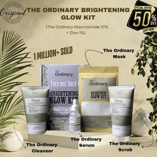 The Ordinary Face & Hand Brightening Glow kit 4 in 1 Bundle - Glow Aura